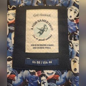 A Fish Named Fred Statement Vest With Clown Patterened Lining & Unique Details